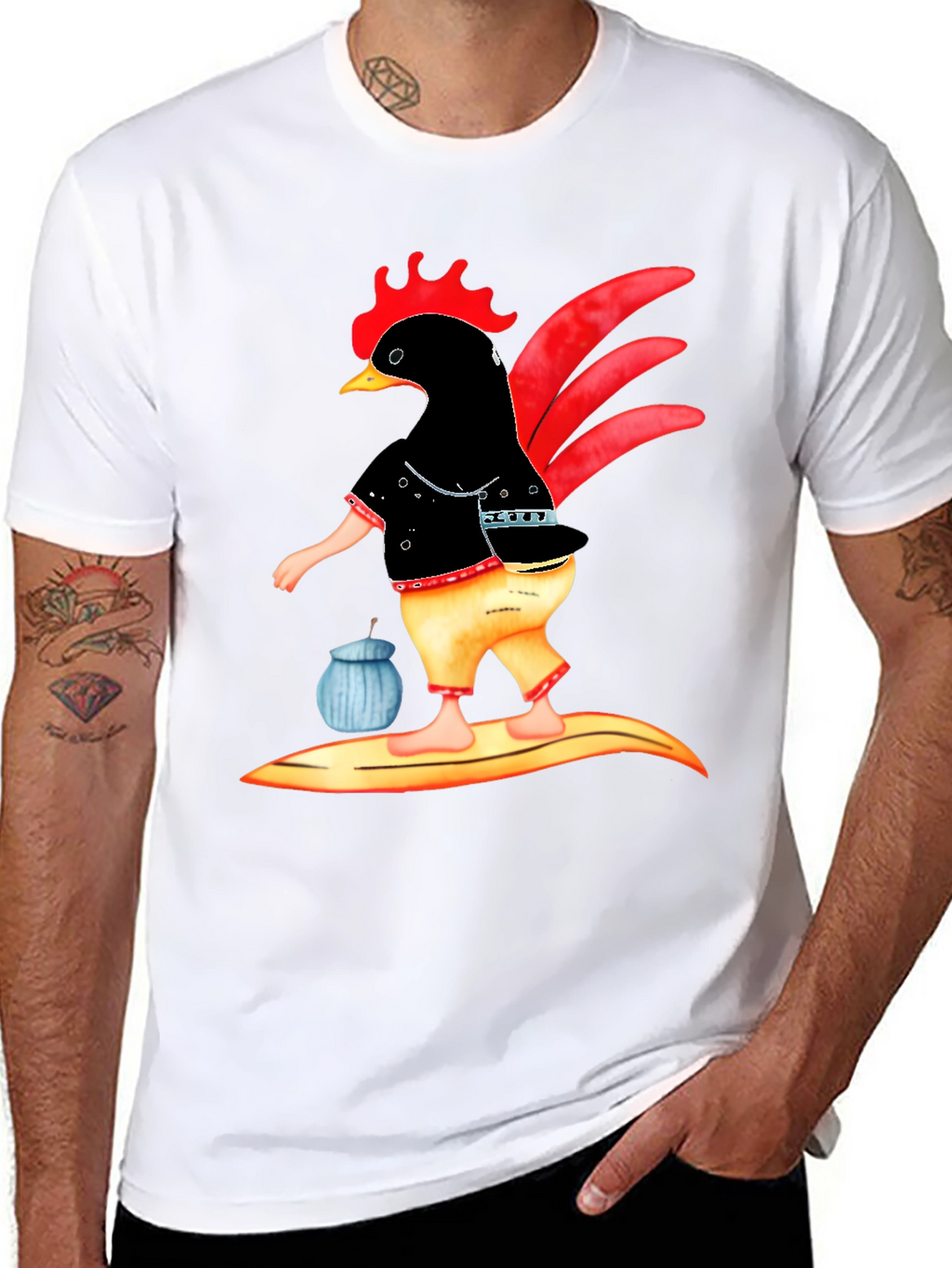 Cool Chicken Surfer T-Shirt