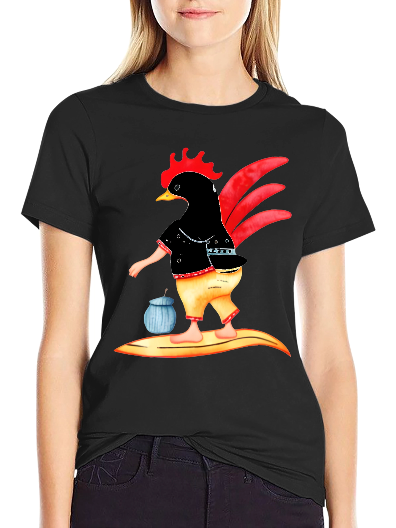 Cool Chicken Surfer T-Shirt