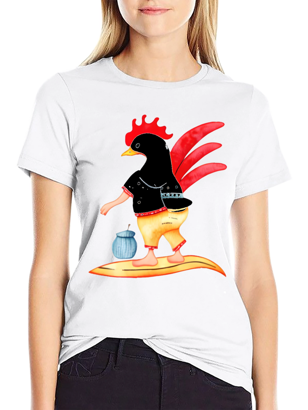 Cool Chicken Surfer T-Shirt