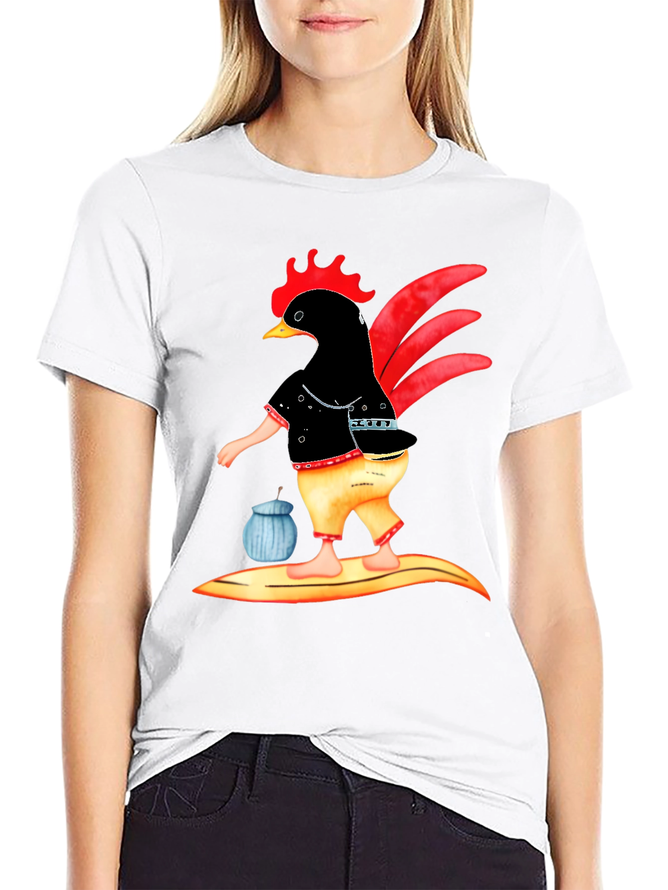 Cool Chicken Surfer T-Shirt