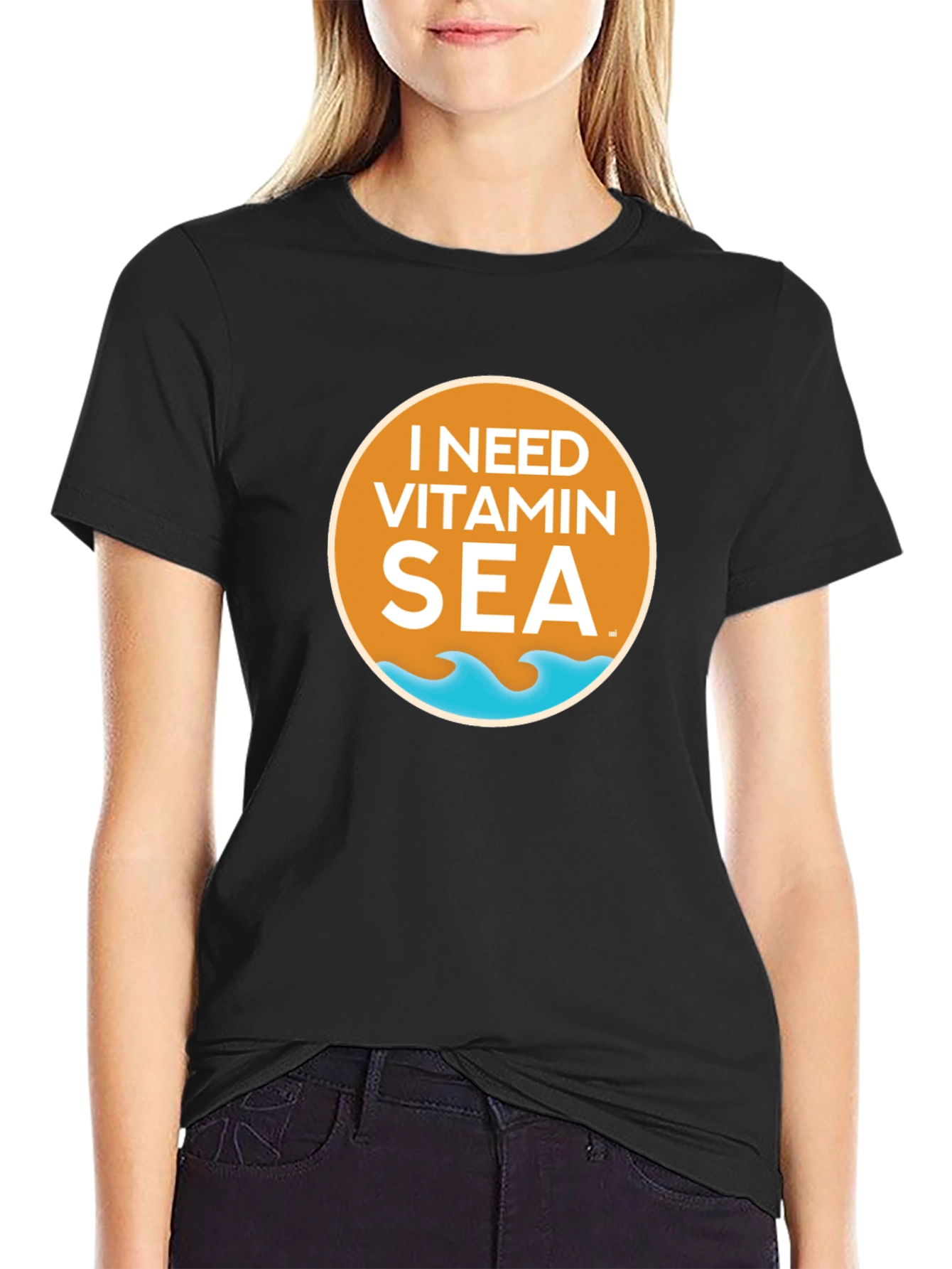I Need Vitamin Sea Black T-Shirt