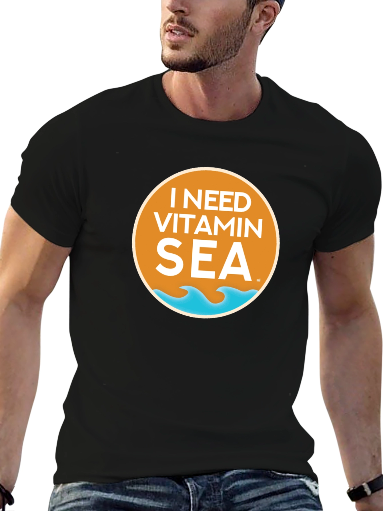 I Need Vitamin Sea Black T-Shirt