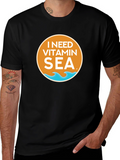 I Need Vitamin Sea Black T-Shirt