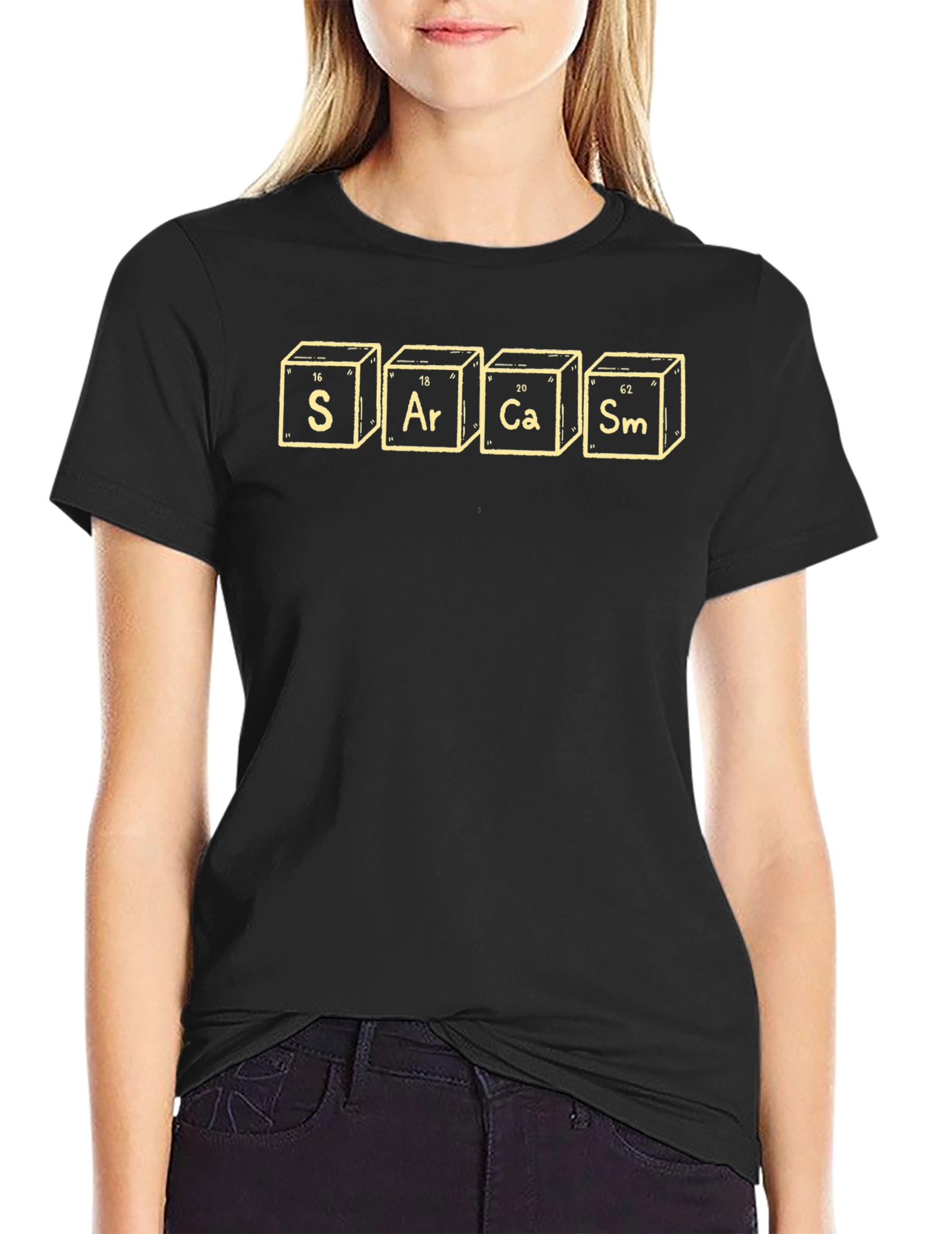Sarcasm Periodic Table Black T-Shirt