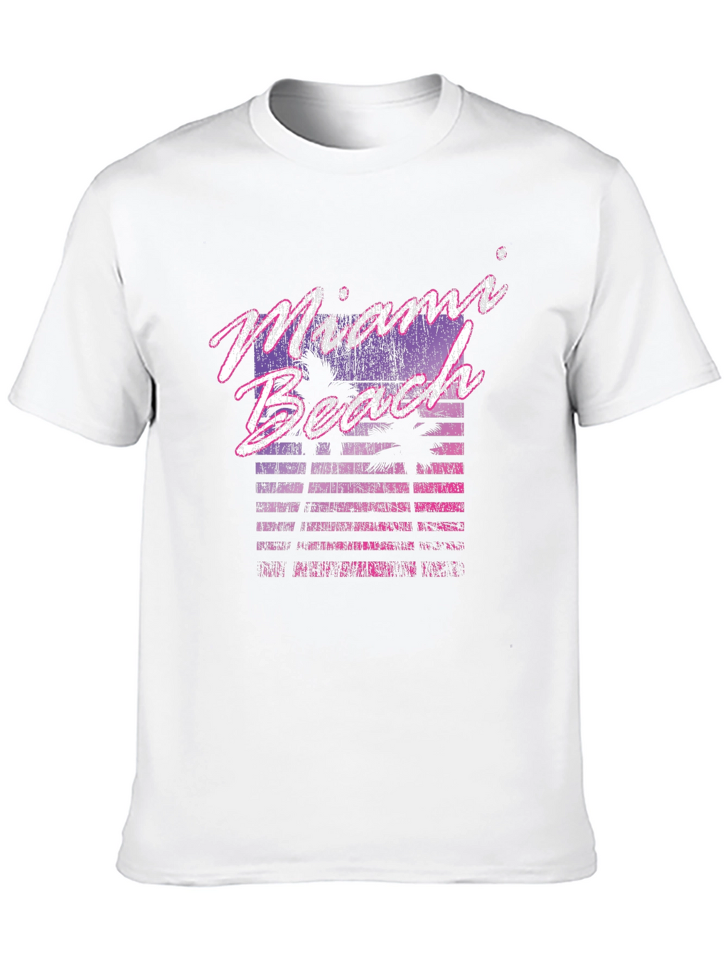 Miami Beach Retro Graphic Black T-Shirt