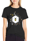 Honeycomb Bee Graphic T-Shirt