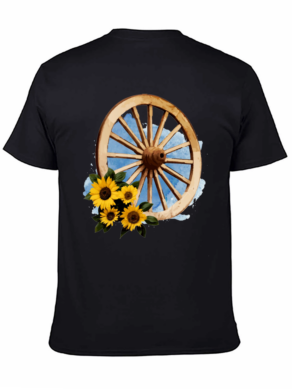 Rustic Wheel & Sunflower Graphic Tee