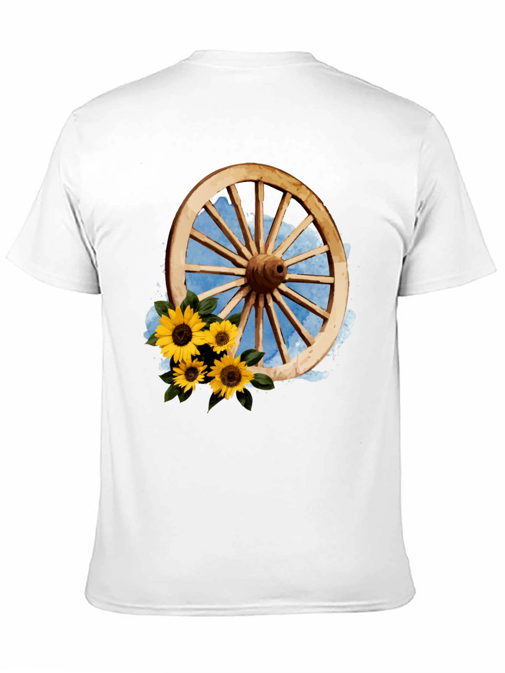 Rustic Wheel & Sunflower Graphic Tee
