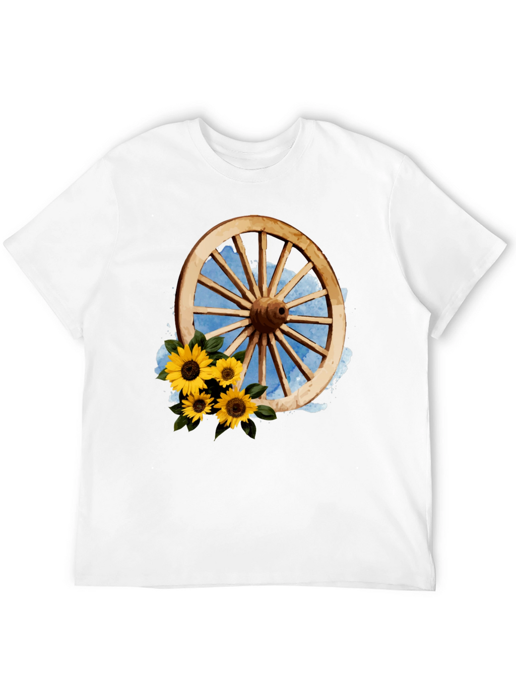 Rustic Wheel & Sunflower Graphic Tee