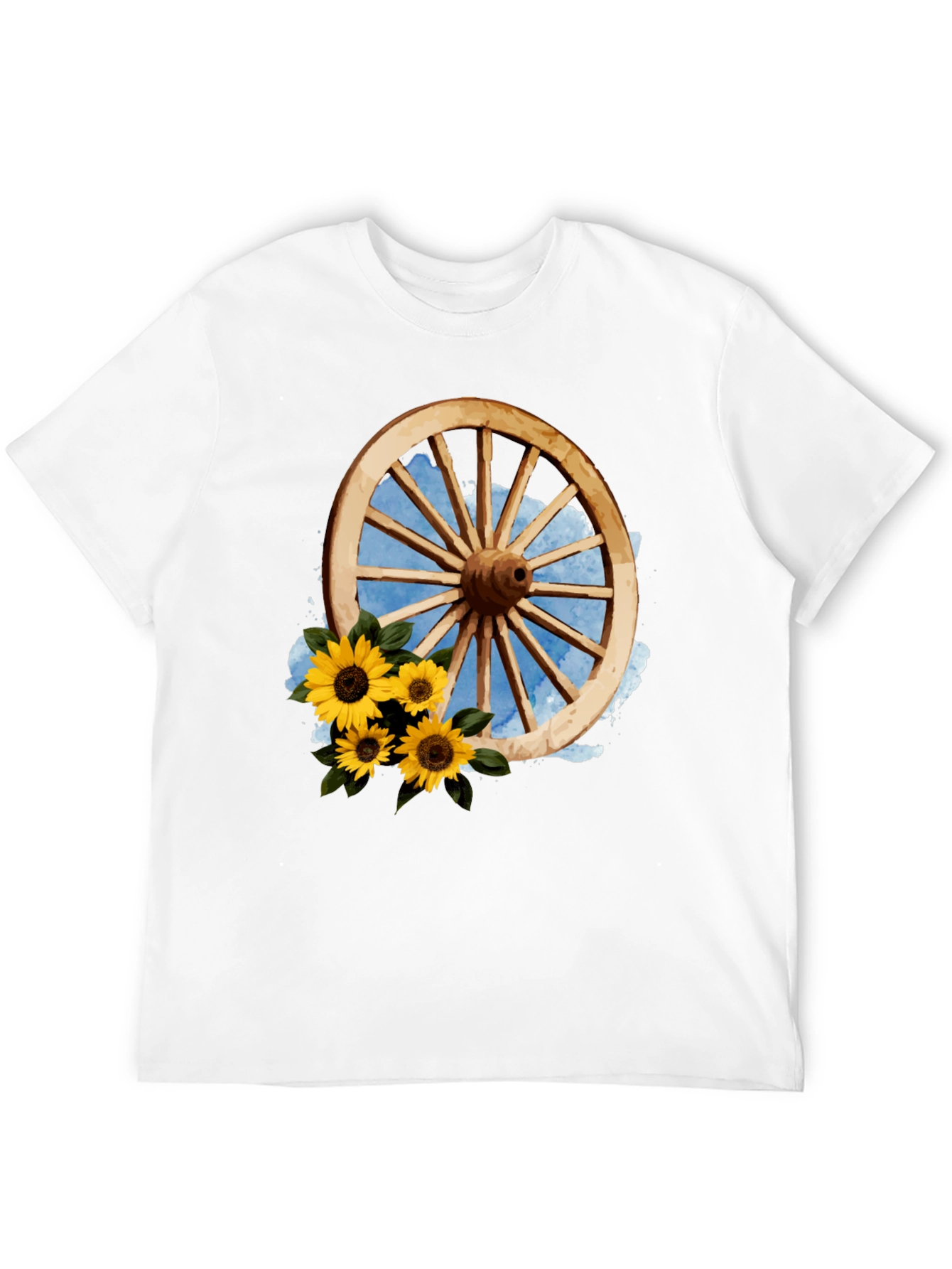 Rustic Wheel & Sunflower Graphic Tee