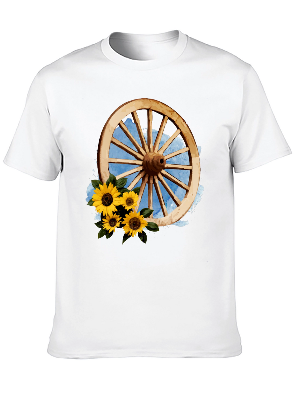 Rustic Wheel & Sunflower Graphic Tee