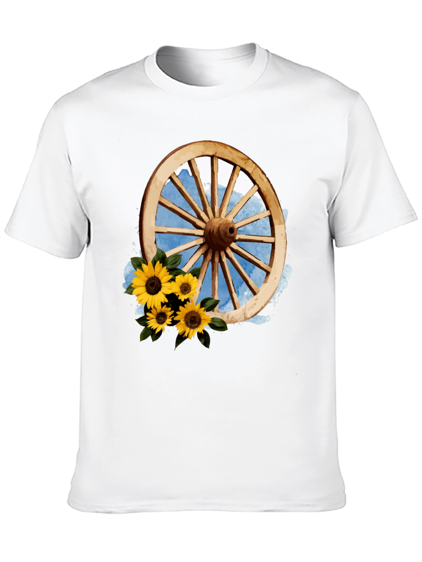Rustic Wheel & Sunflower Graphic Tee