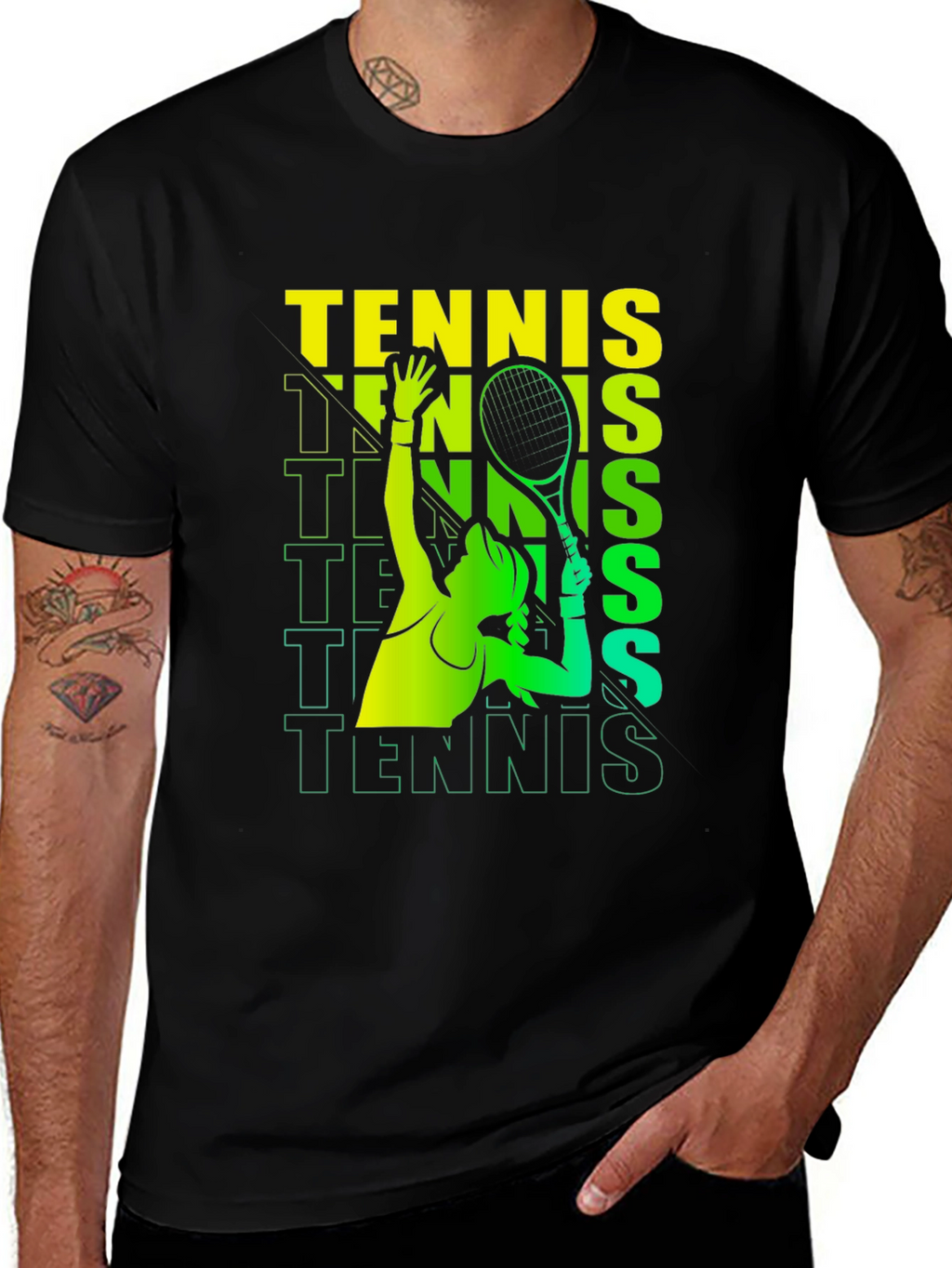 Tennis Player Graphic Print T-Shirt