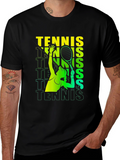 Tennis Player Graphic Print T-Shirt