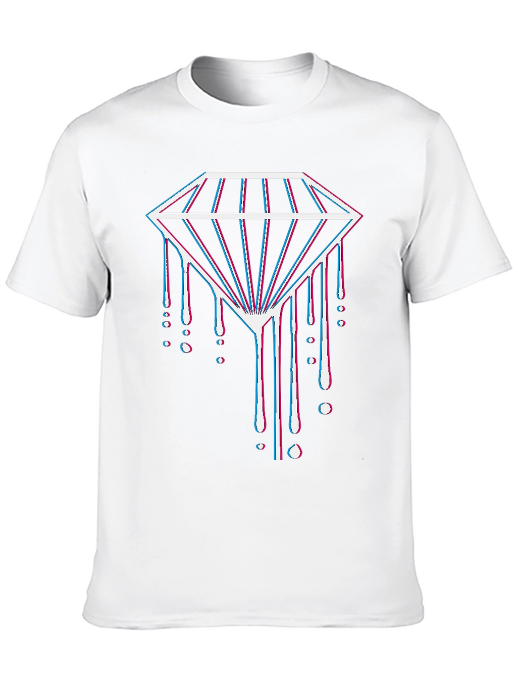 Diamond Drip Tee - 3D Effect Graphic Print