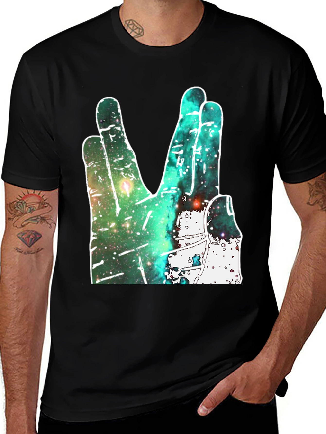 Live Long and Prosper Graphic Tee - Galaxy Hand