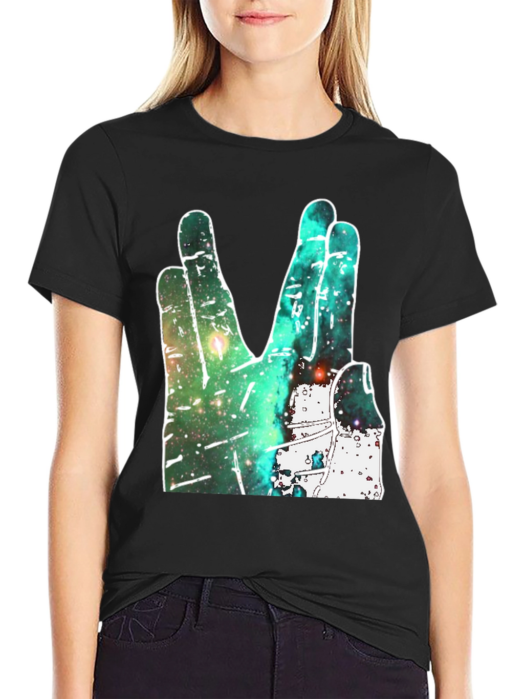 Live Long and Prosper Graphic Tee - Galaxy Hand