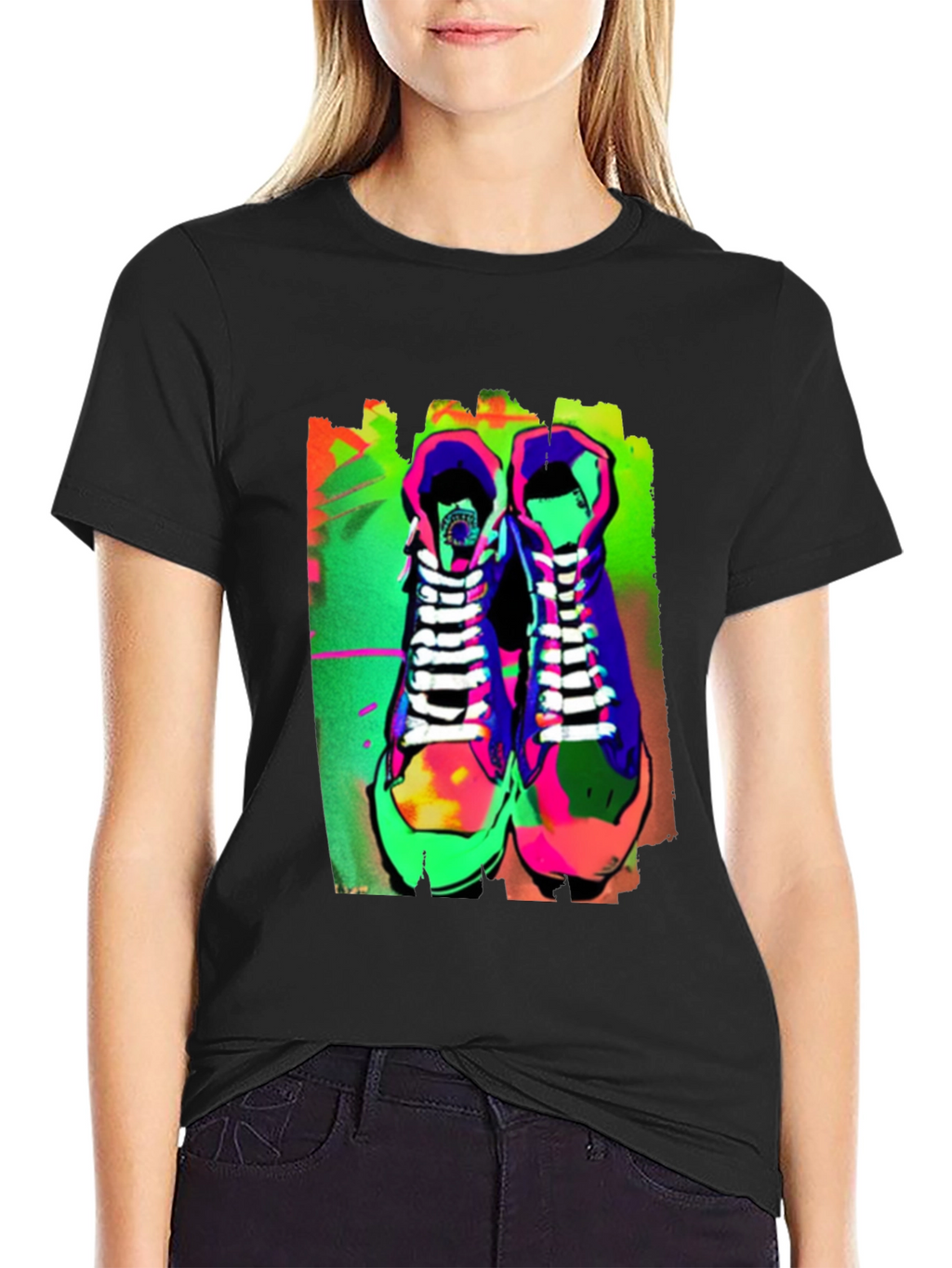 Neon Sneaker Graphic Tee - Streetwear Style
