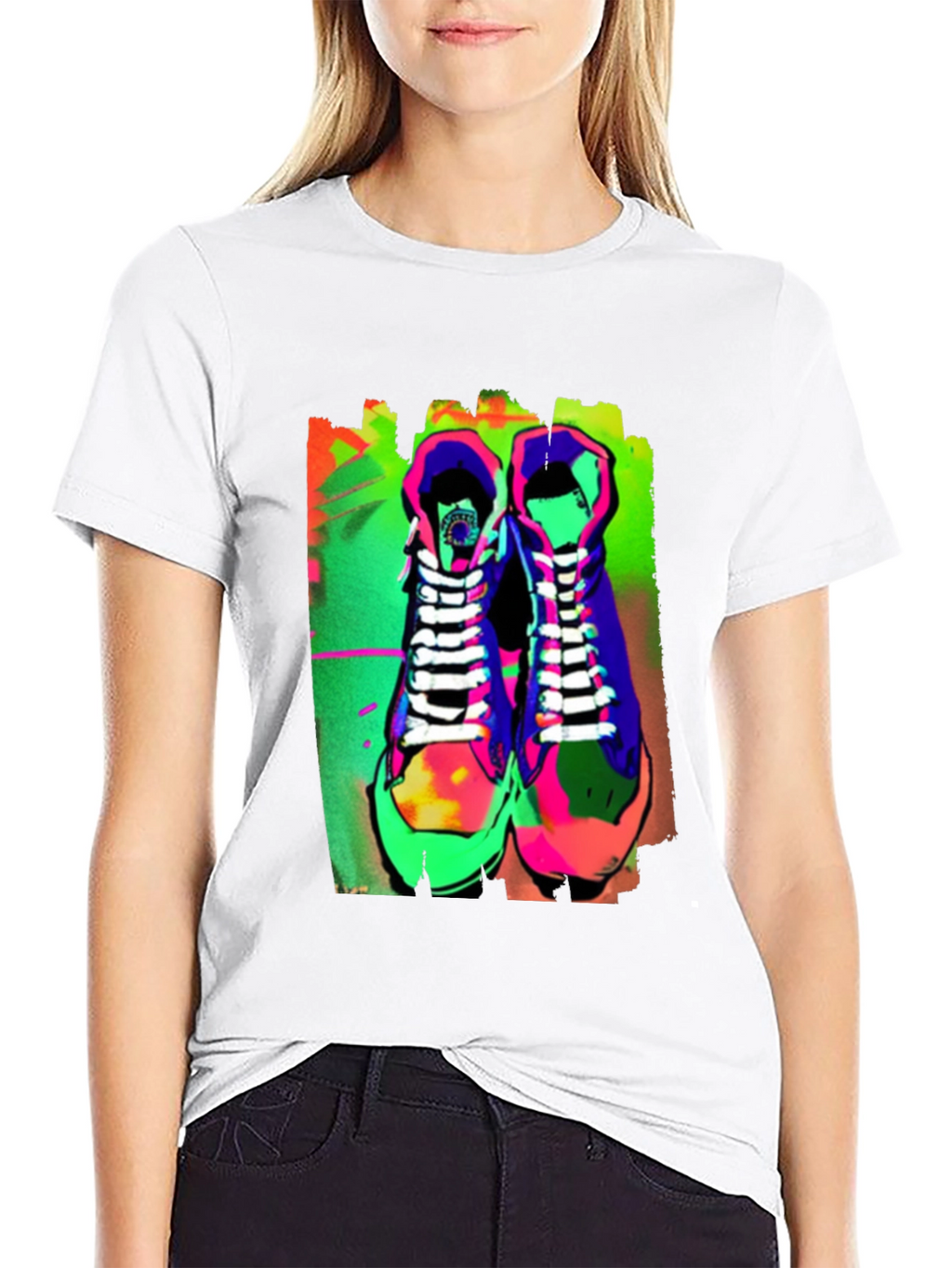 Neon Sneaker Graphic Tee - Streetwear Style
