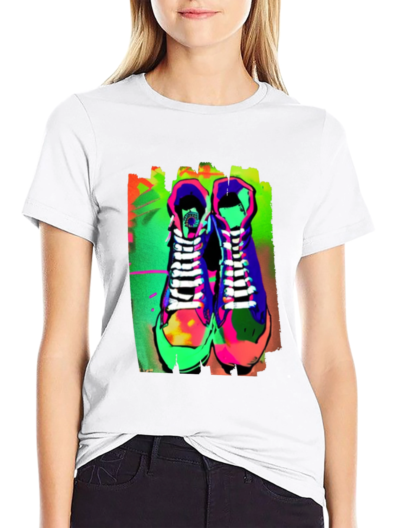 Neon Sneaker Graphic Tee - Streetwear Style
