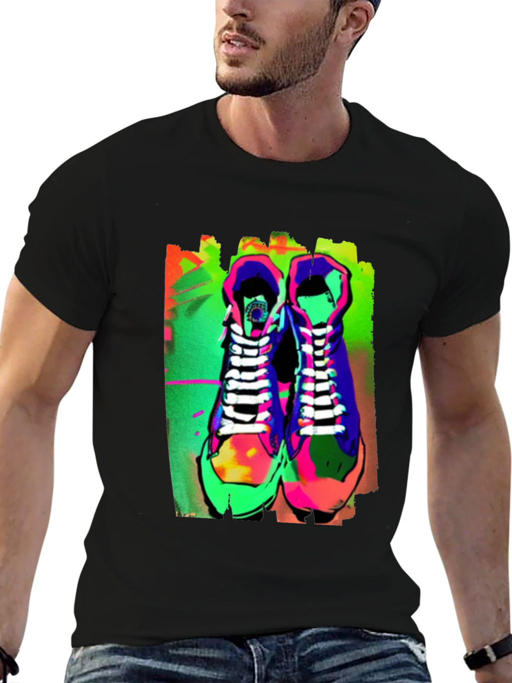 Neon Sneaker Graphic Tee - Streetwear Style
