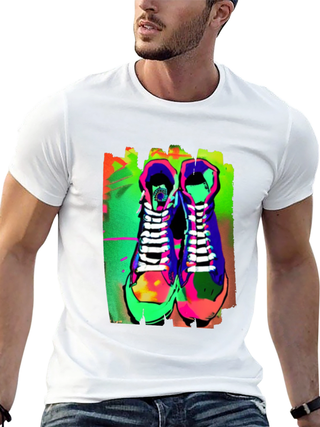 Neon Sneaker Graphic Tee - Streetwear Style