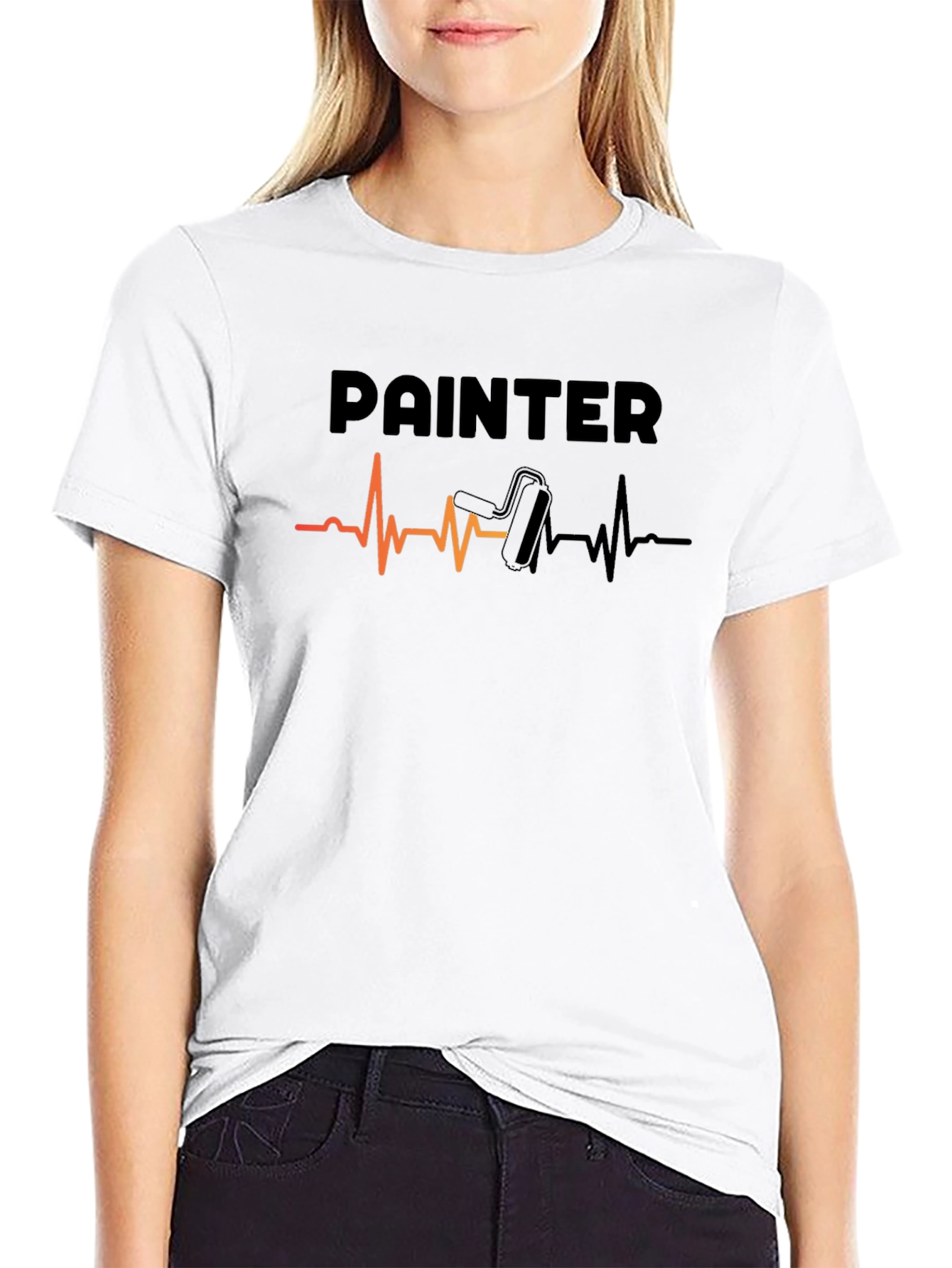Painter Heartbeat T-Shirt - Black Cotton Tee