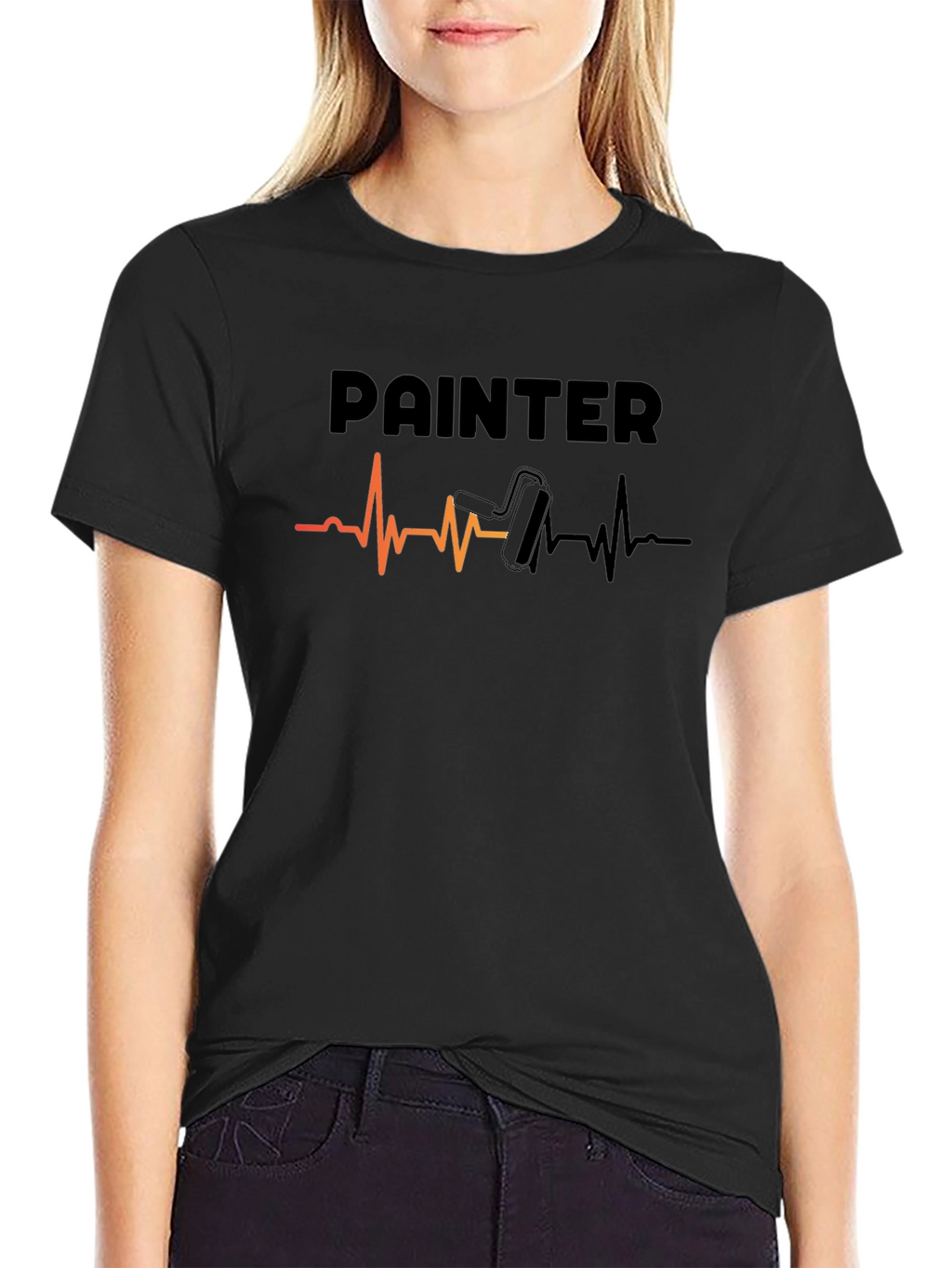 Painter Heartbeat T-Shirt - Black Cotton Tee