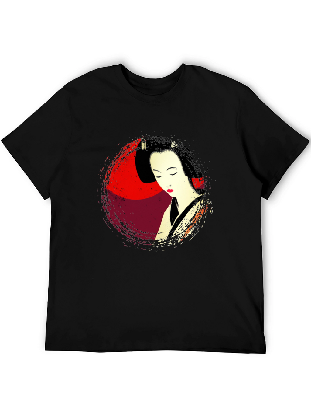 Geisha Graphic Print Mens T-Shirt