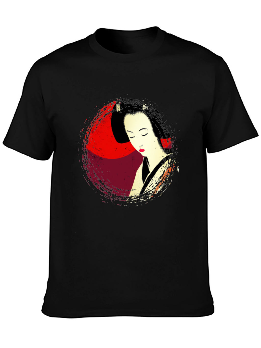 Geisha Graphic Print Mens T-Shirt