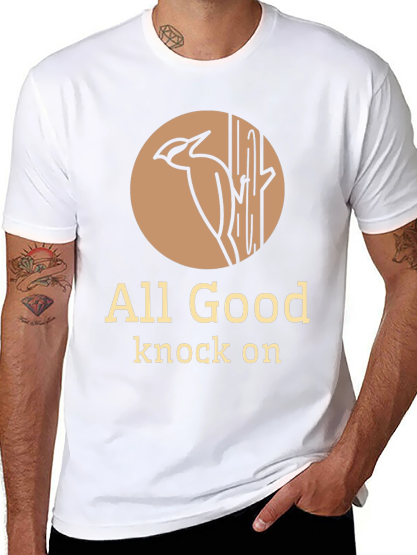 All Good Knock On Graphic Tee - Woodpecker Design