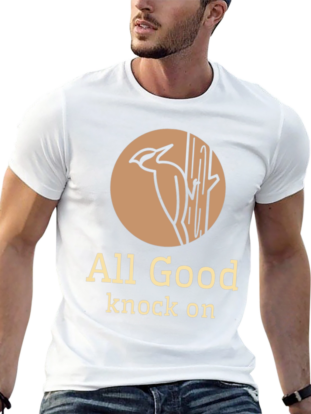 All Good Knock On Graphic Tee - Woodpecker Design