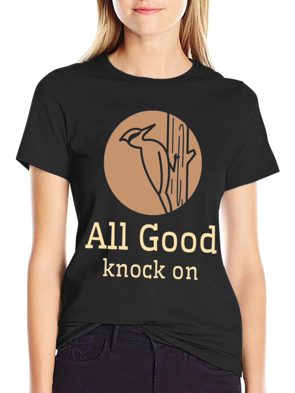All Good Knock On Graphic Tee - Woodpecker Design