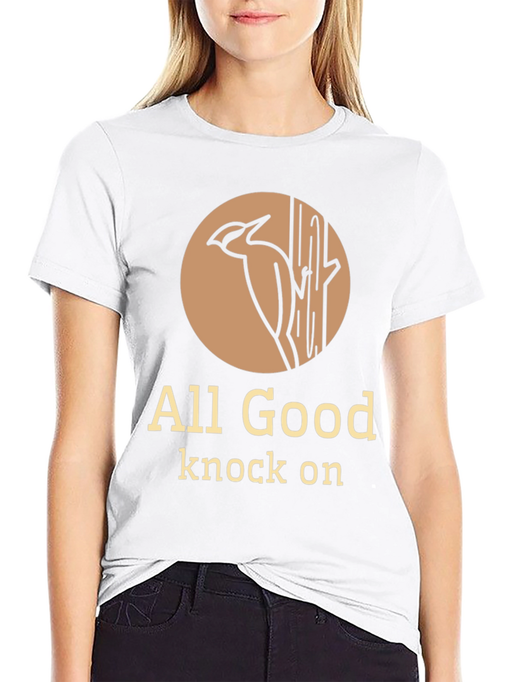 All Good Knock On Graphic Tee - Woodpecker Design