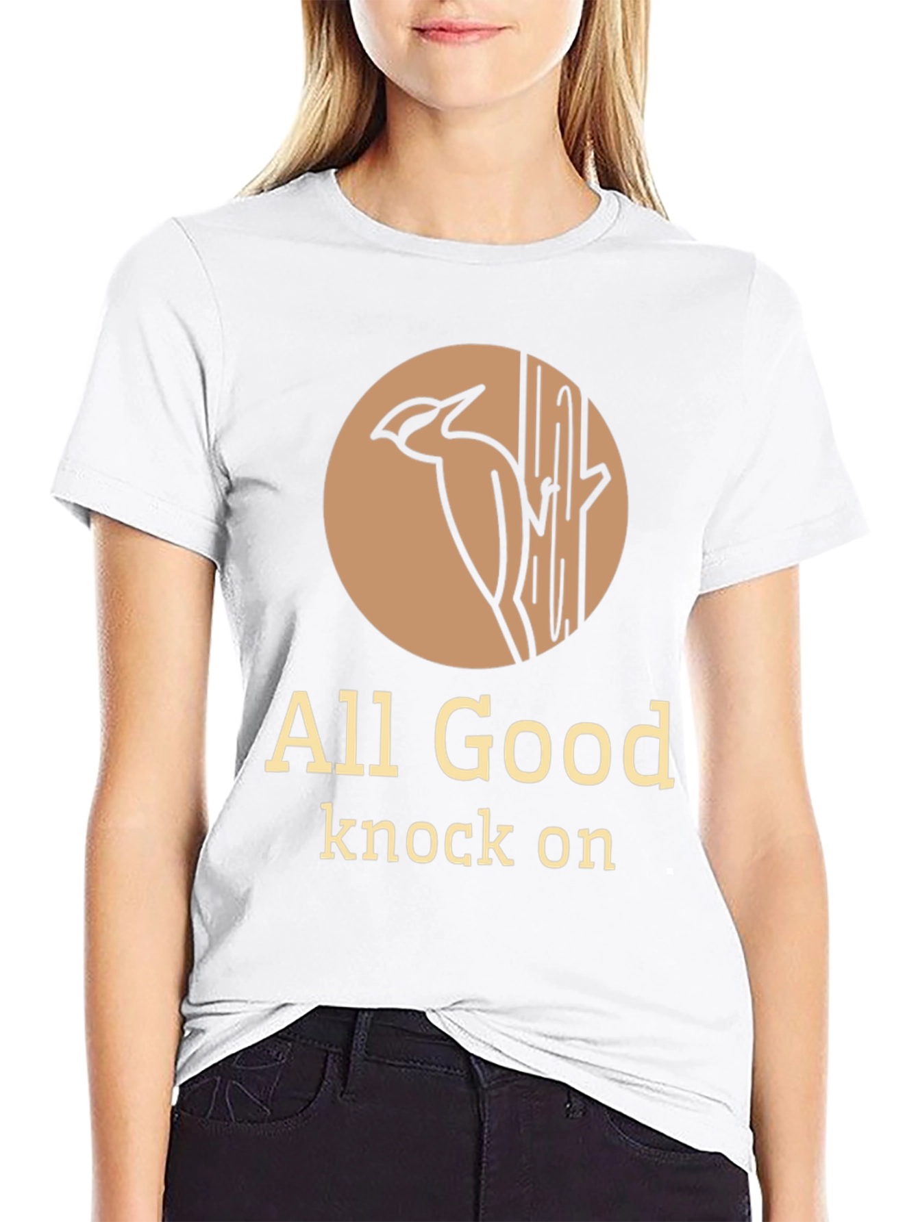 All Good Knock On Graphic Tee - Woodpecker Design