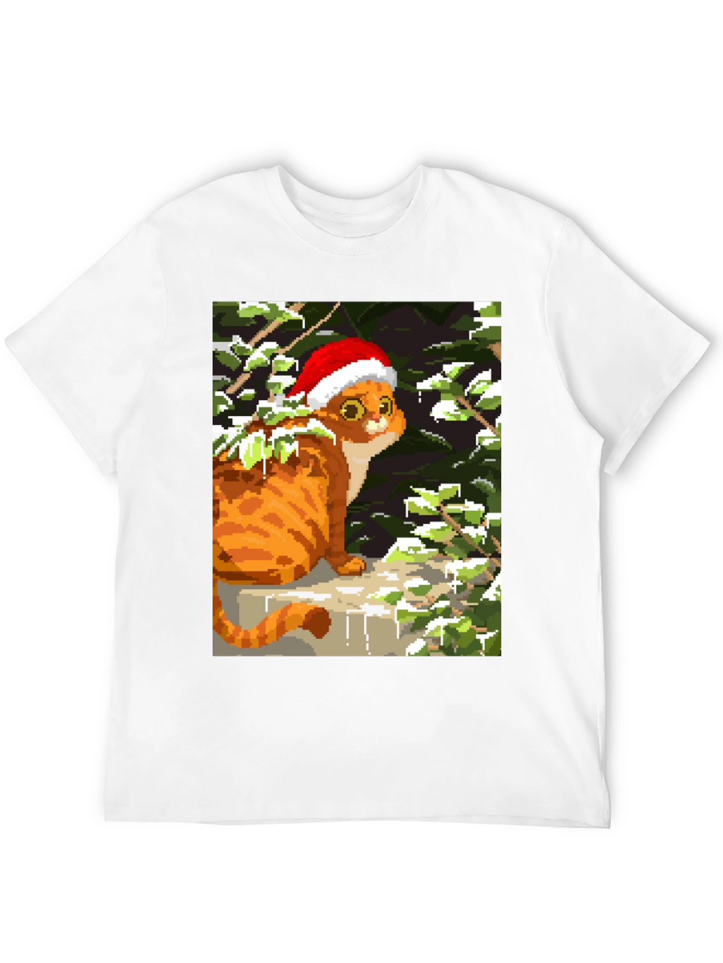 Pixel Cat Christmas Tee