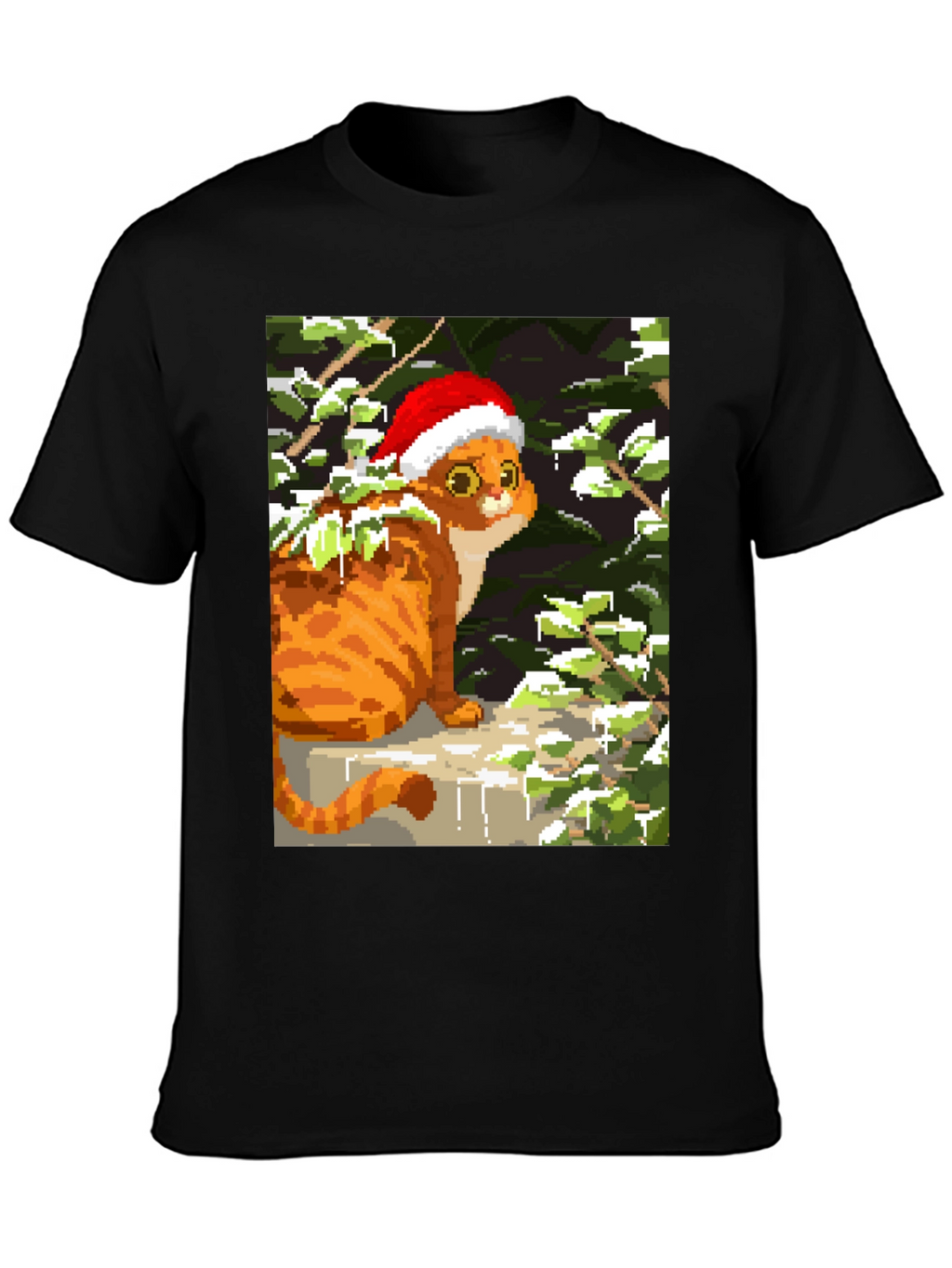 Pixel Cat Christmas Tee