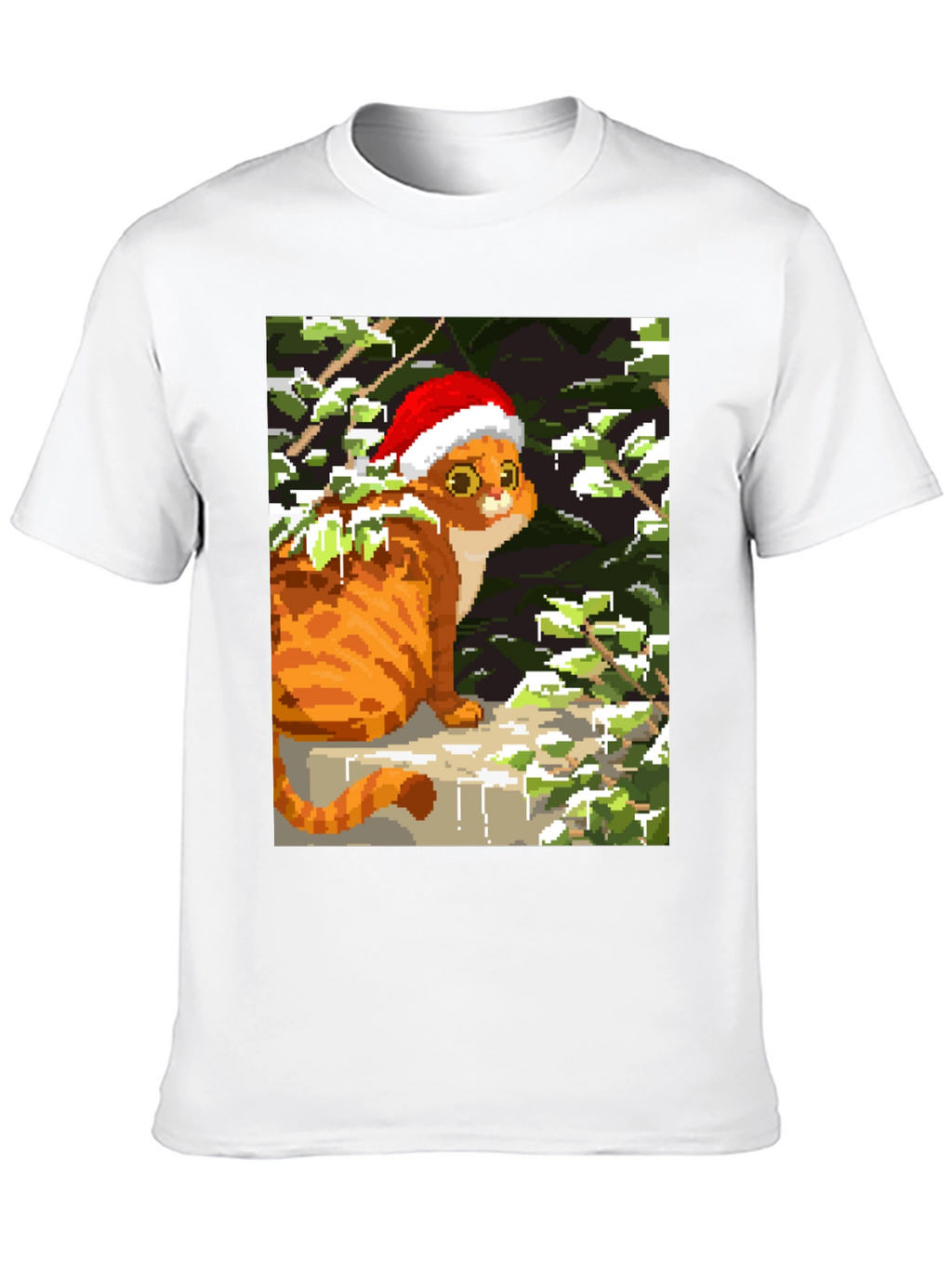 Pixel Cat Christmas Tee