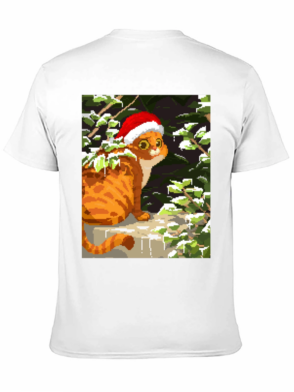 Pixel Cat Christmas Tee