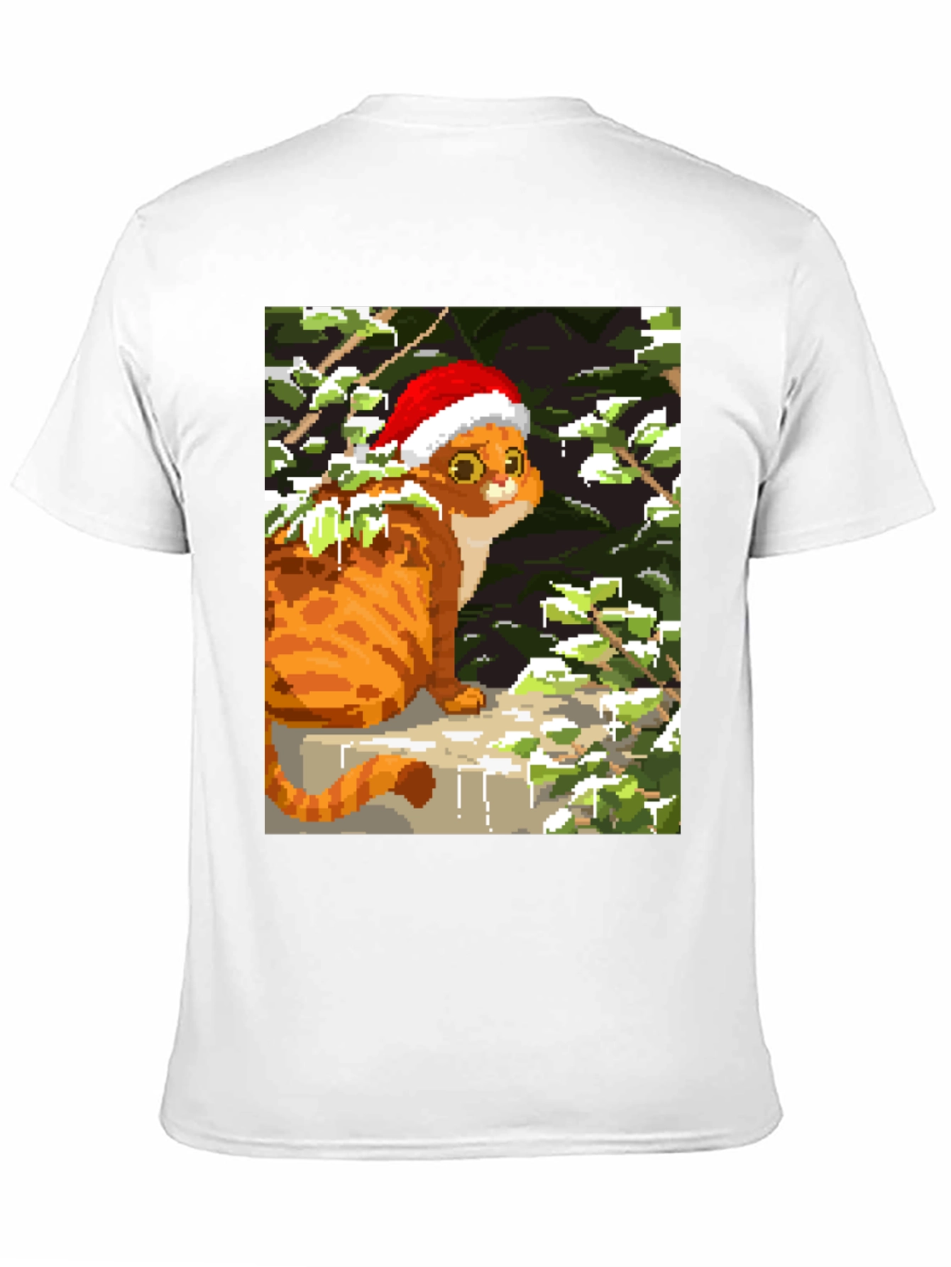 Pixel Cat Christmas Tee
