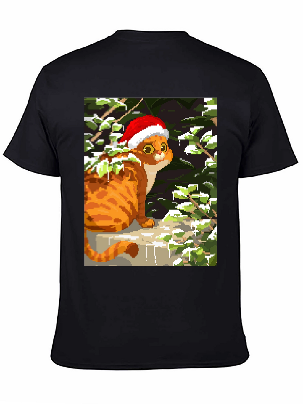 Pixel Cat Christmas Tee
