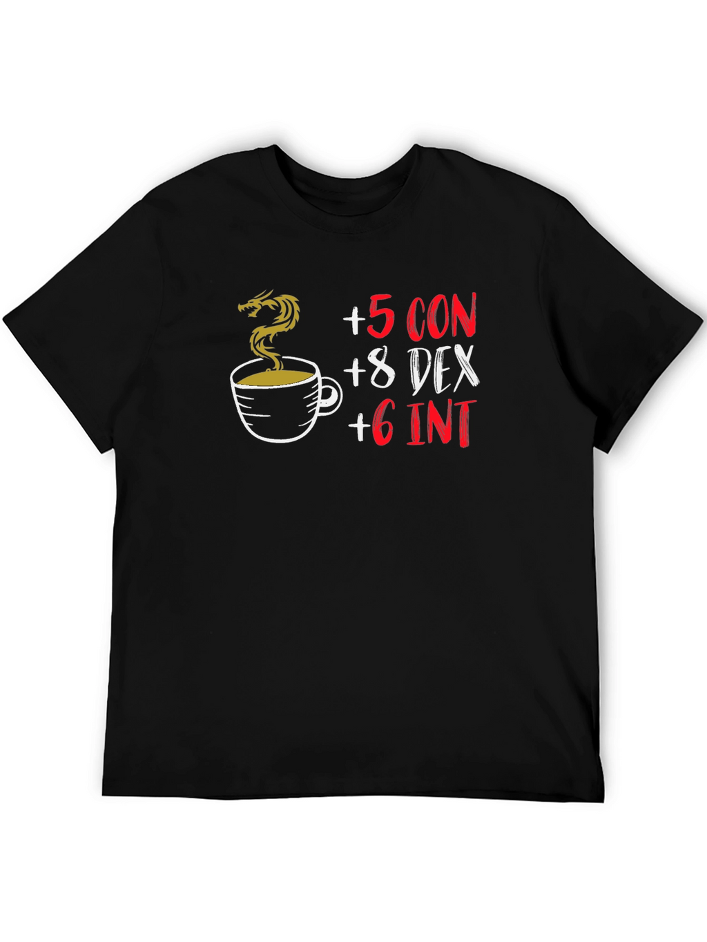 D&D Coffee Stat Boost Black T-Shirt