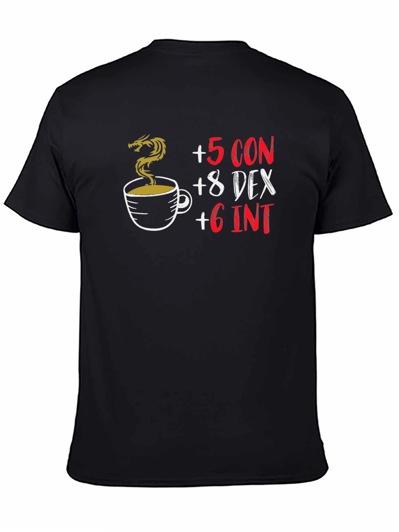 D&D Coffee Stat Boost Black T-Shirt