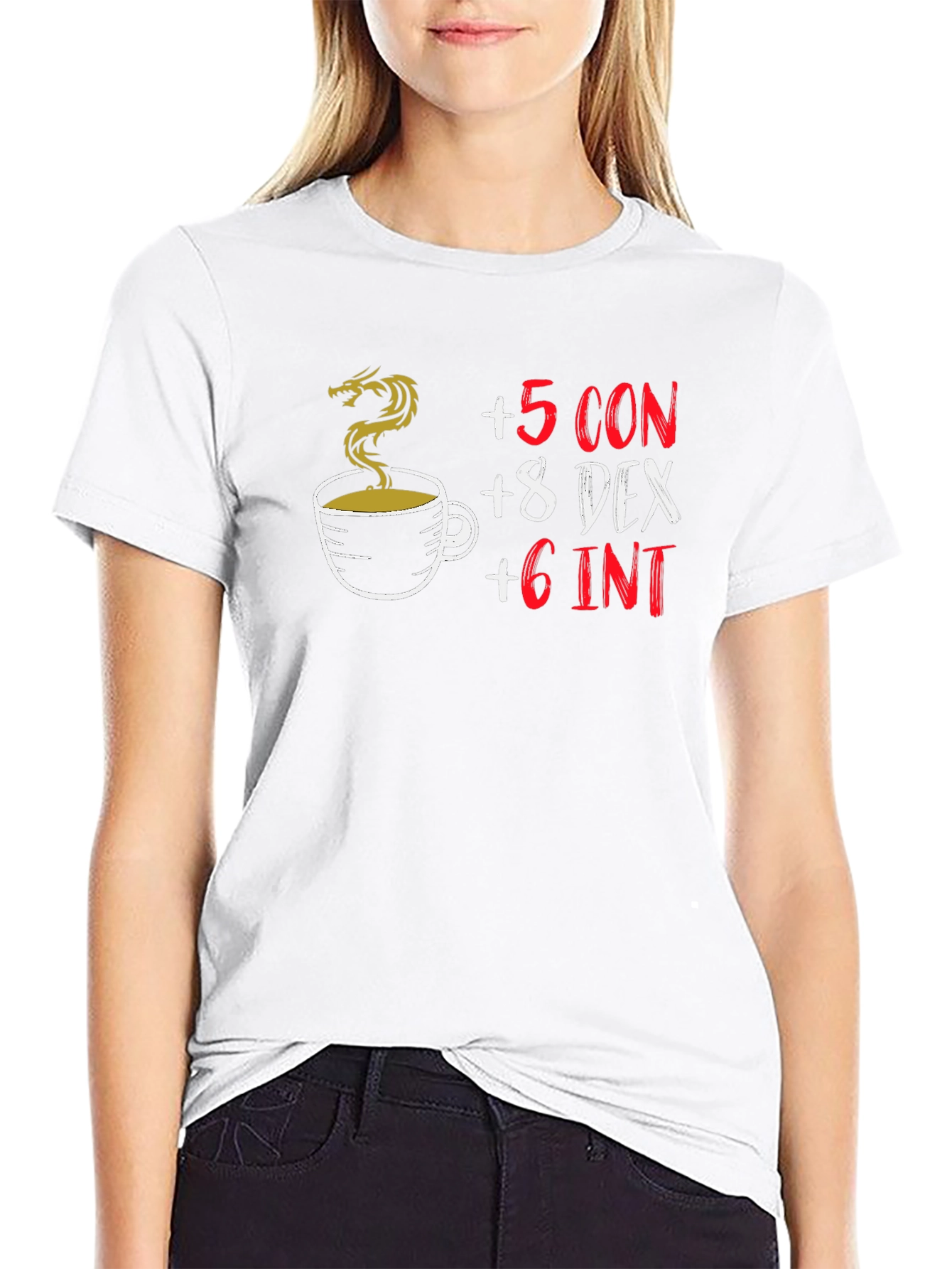 D&D Coffee Stat Boost Black T-Shirt