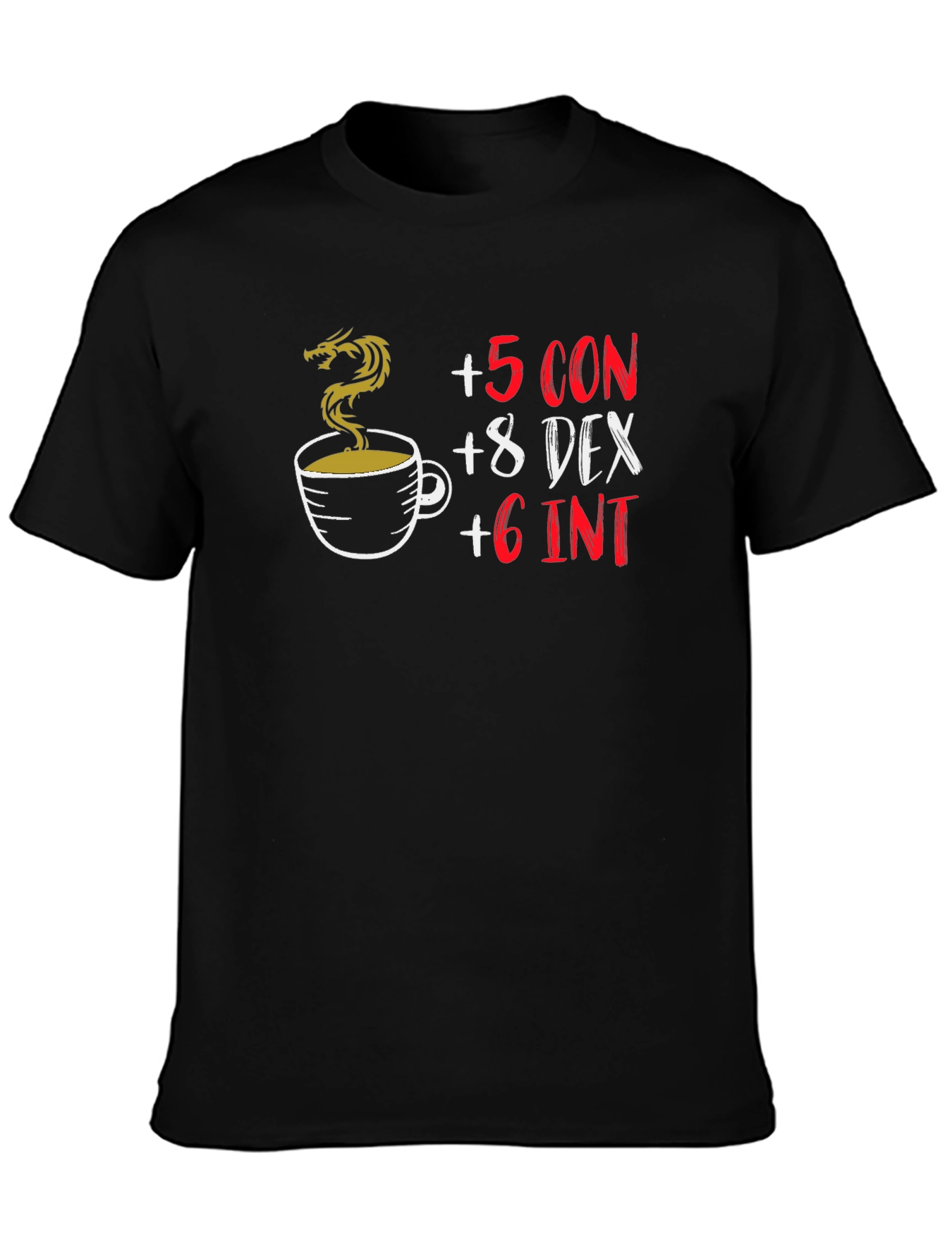 D&D Coffee Stat Boost Black T-Shirt
