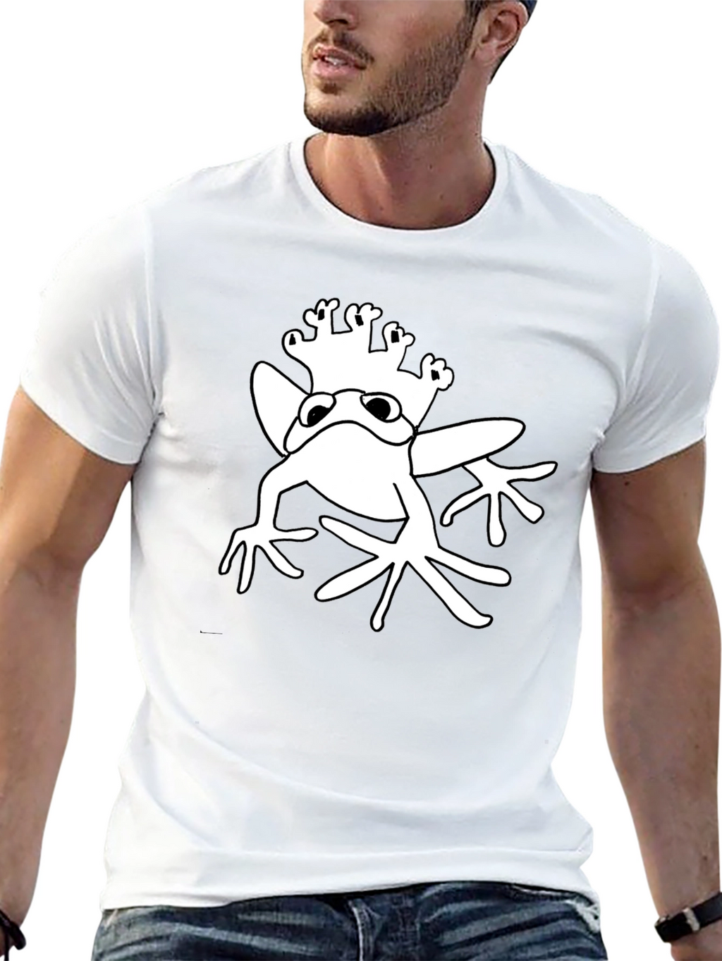 Frog Prince Graphic Tee - Black Cotton T-Shirt