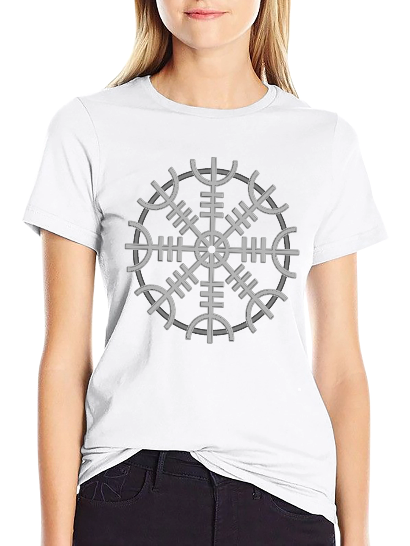 Vegvisir Compass Viking Runes T-Shirt - Black