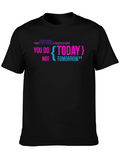 Motivational Quote Black Tee: Future is Today!
