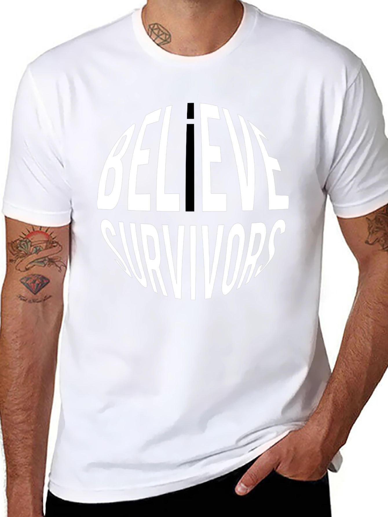 Believe Survivors T-Shirt - Round Text Design
