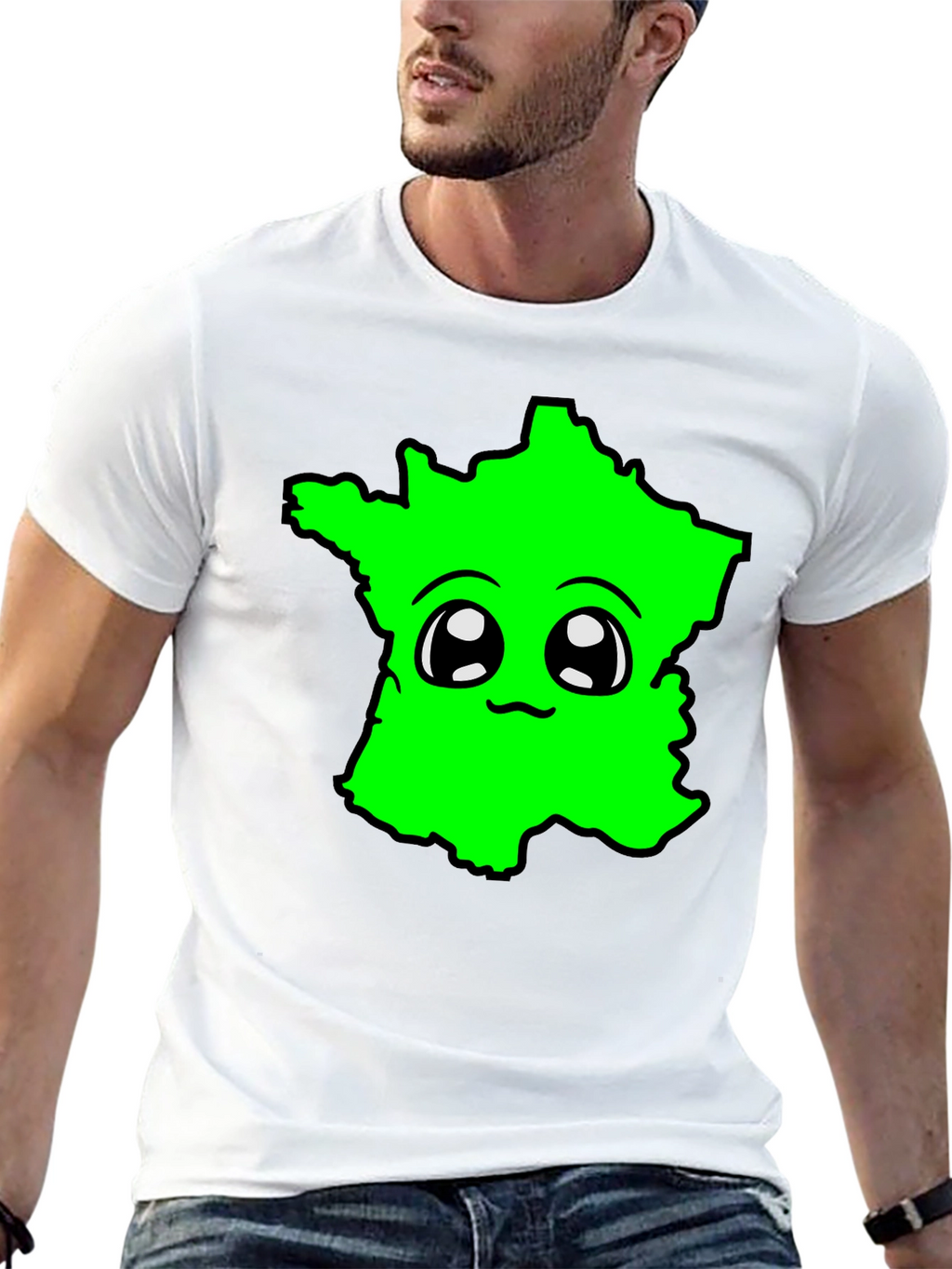 Kawaii France Map T-Shirt - Fun & Unique Design